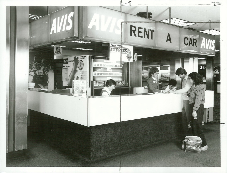 Avis Rental Car Booth at Christchurch Airport