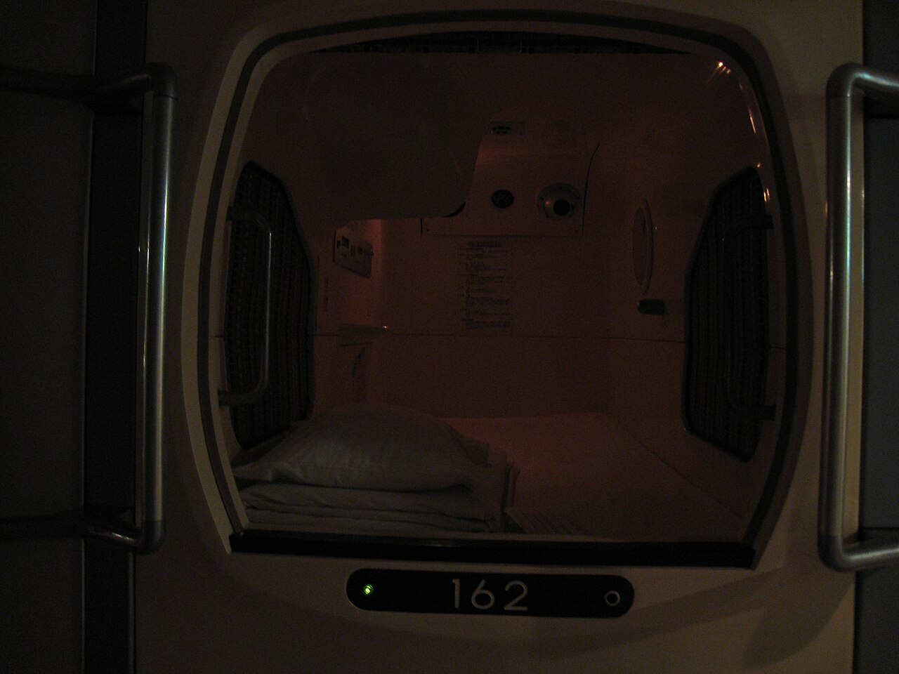 August 2007 capsule hotel in Osaka